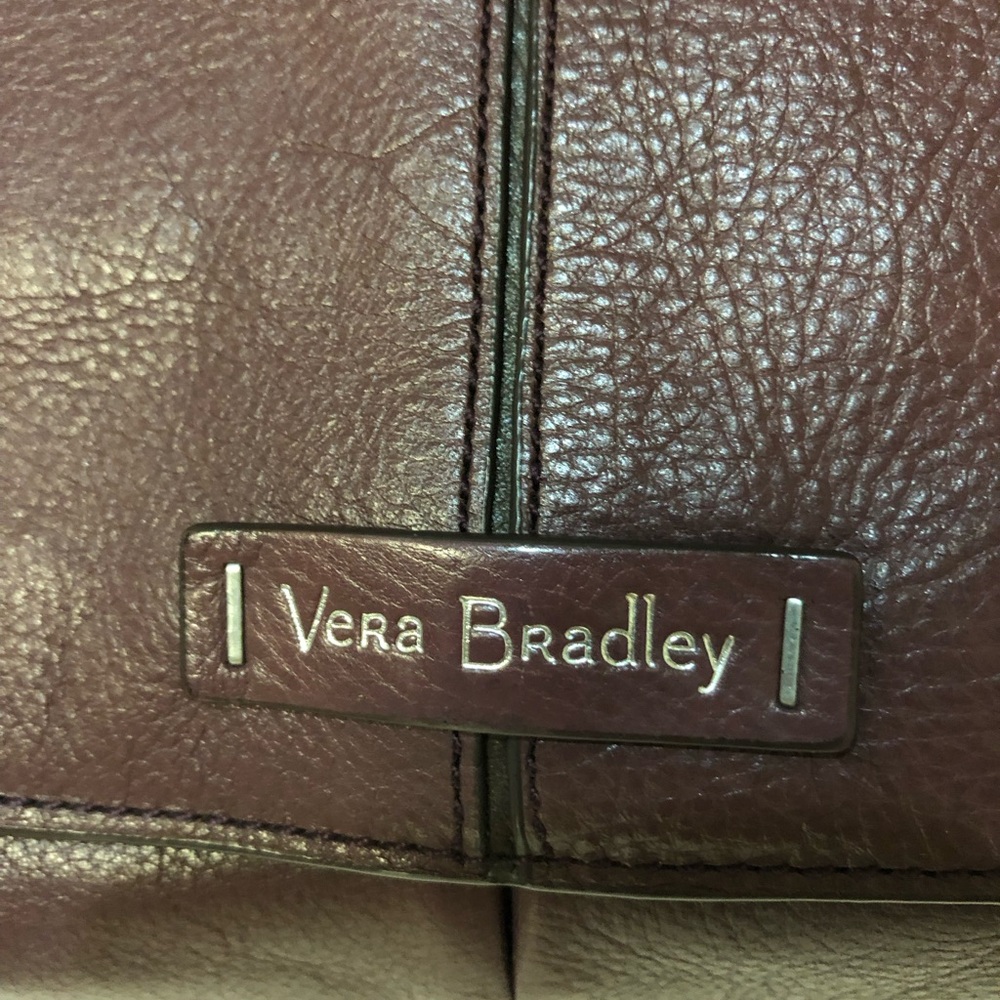 Vera Bradley Burgundy Leather Shoulder Bag with Textured Finish